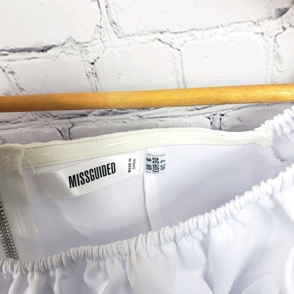 MISSGUIDED Bardot Style Crop Top White Size 2 - Picture 8 of 11